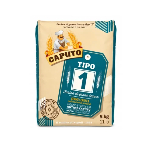 Włoska mąka rzemieślnicza Caputo Tipo 1 w opakowaniu 5kg do tradycyjnego chleba rustykalnej pizzy i focacci