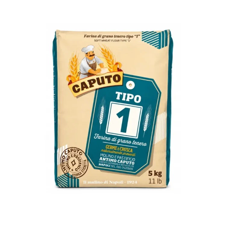 Włoska mąka rzemieślnicza Caputo Tipo 1 w opakowaniu 5kg do tradycyjnego chleba rustykalnej pizzy i focacci