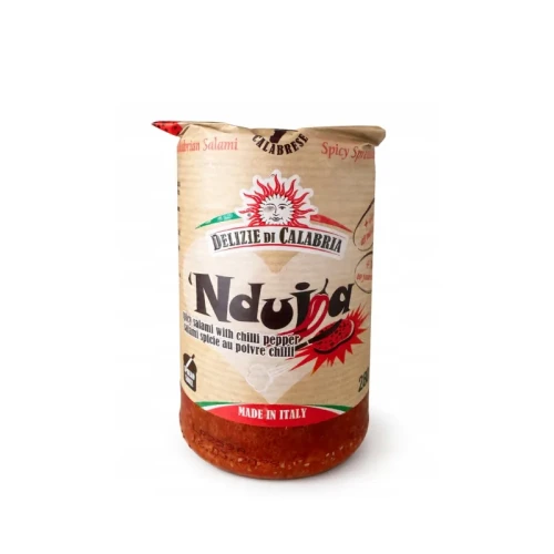 Wloska pikantna nduja z kalabrii delizie di calabria smarowne salami z chilli do pizzy
