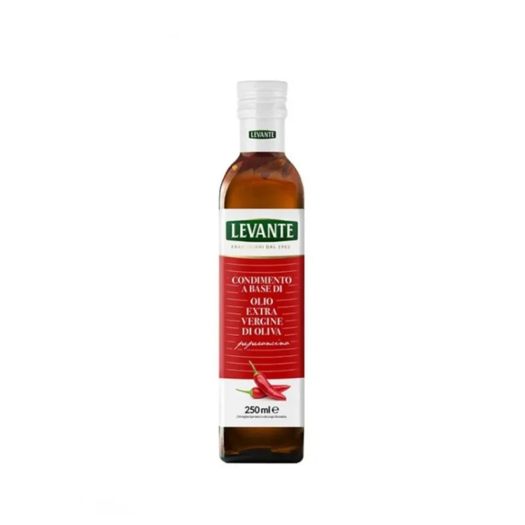 Wloska oliwa z oliwek extra virgin pikantna levante 250ml z papryczka chilli do pizzy